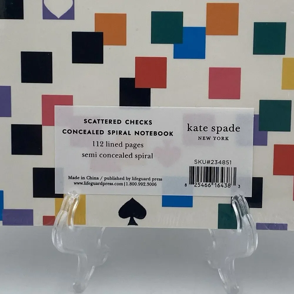 Kate Spade New York Scattered Checks Concealed Spiral Lined Notebook Sealed